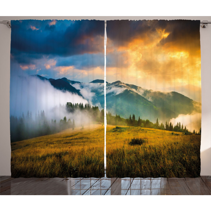 Misty Mountaintops Curtain