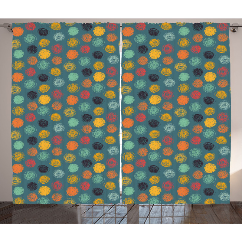 Colorful Abstract Circle Curtain
