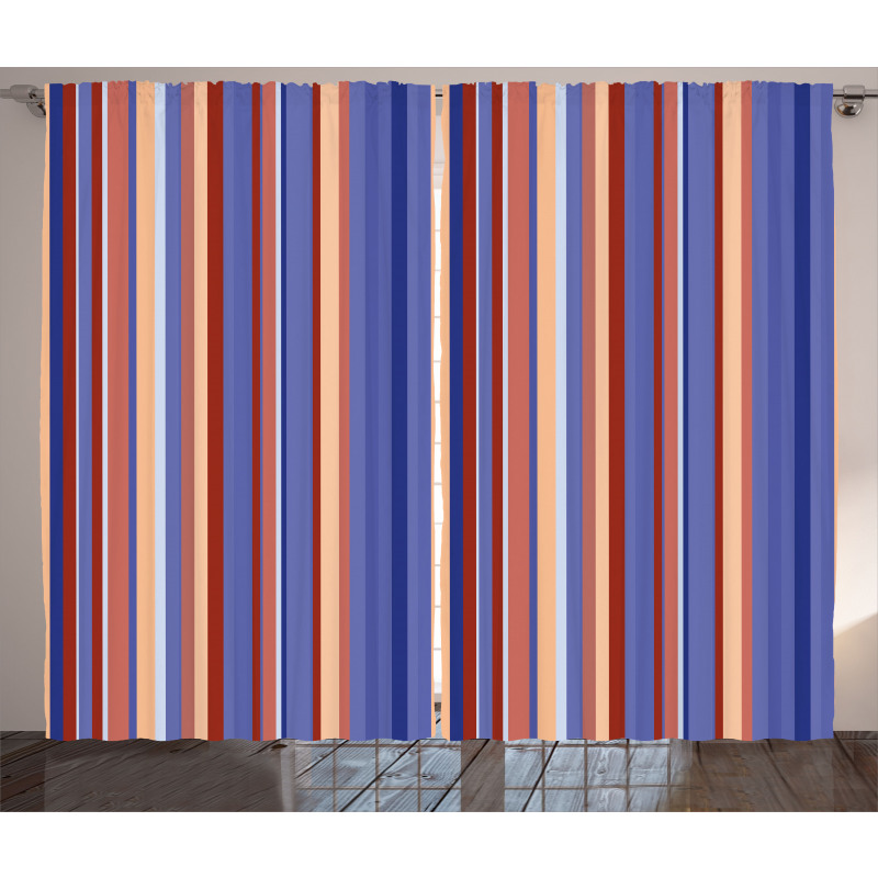 Gradient Color Stripes Curtain
