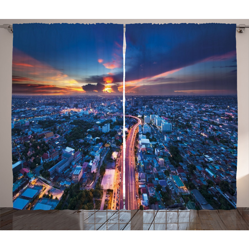 Bangkok Thailand Skyline Curtain