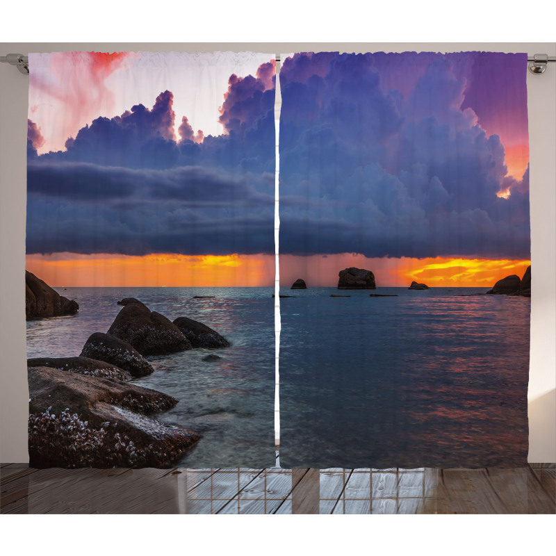 Tropic Seashore Sunset Curtain