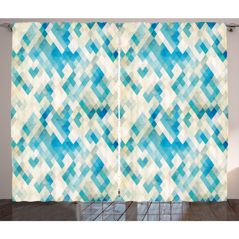Hexagonal Abstract Grunge Curtain
