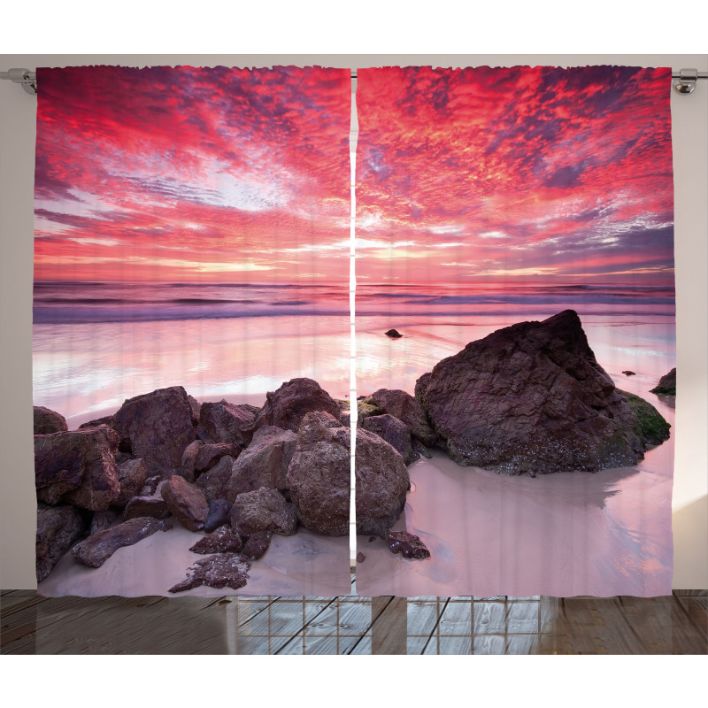 Australian Seascape Dawn Curtain