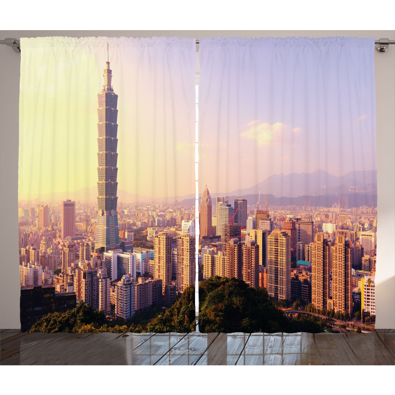 Skyline Taipei Taiwan Curtain