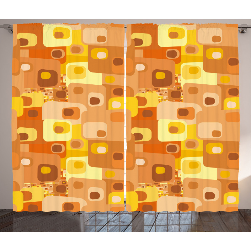 Rounded Funky Squares Curtain