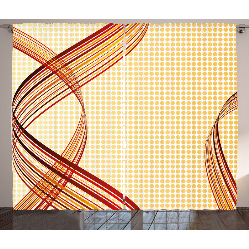 Abstract Curvy Stripes Curtain