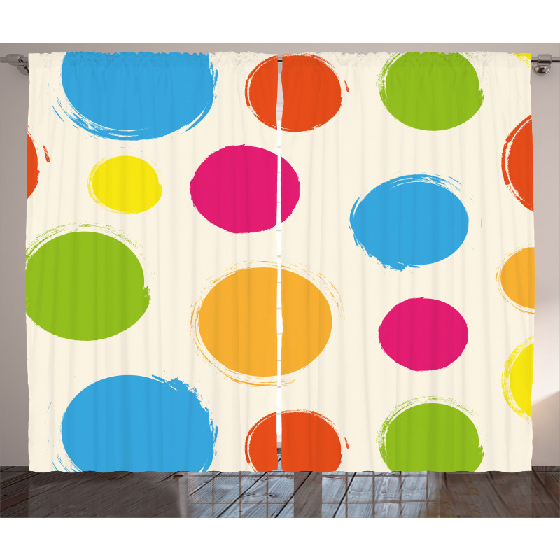 Colorful Round Forms Curtain