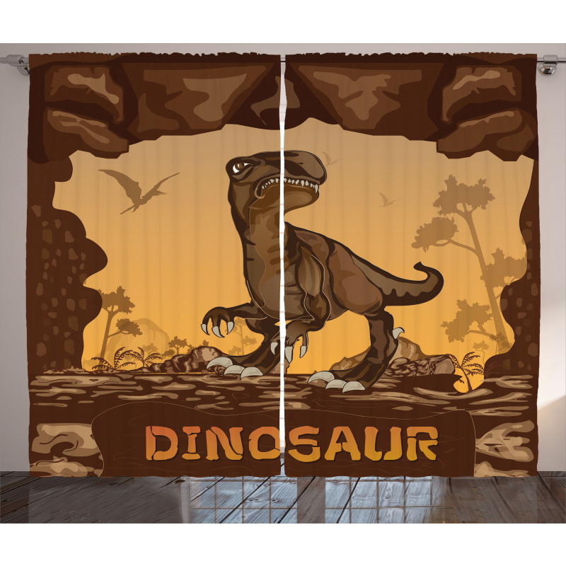 Giant Dinosaur Cliffs Curtain