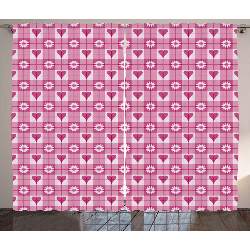 Heart and Flowers Petals Curtain