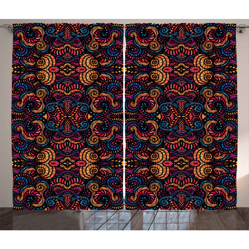 Floral Glass Pattern Curtain