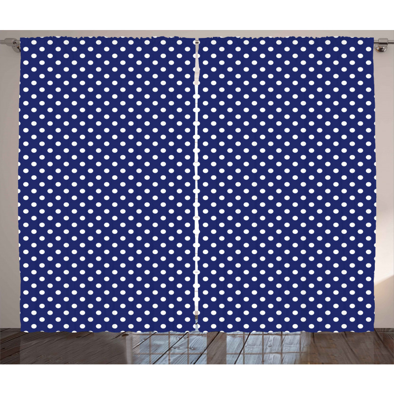 White Polka Dotted Tile Curtain