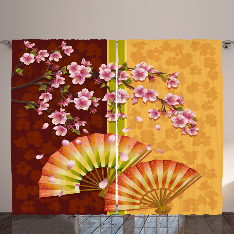 Sakura Blossoms Asian Curtain