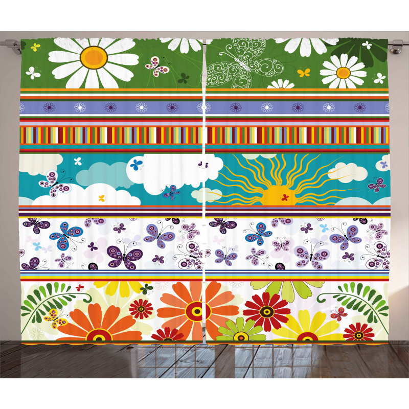 Vivid Daisies Sun Kids Curtain