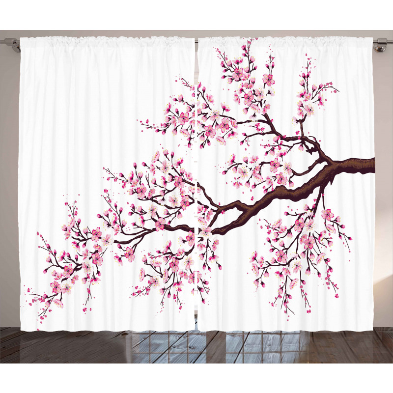 Sakura Branch Blossoms Curtain