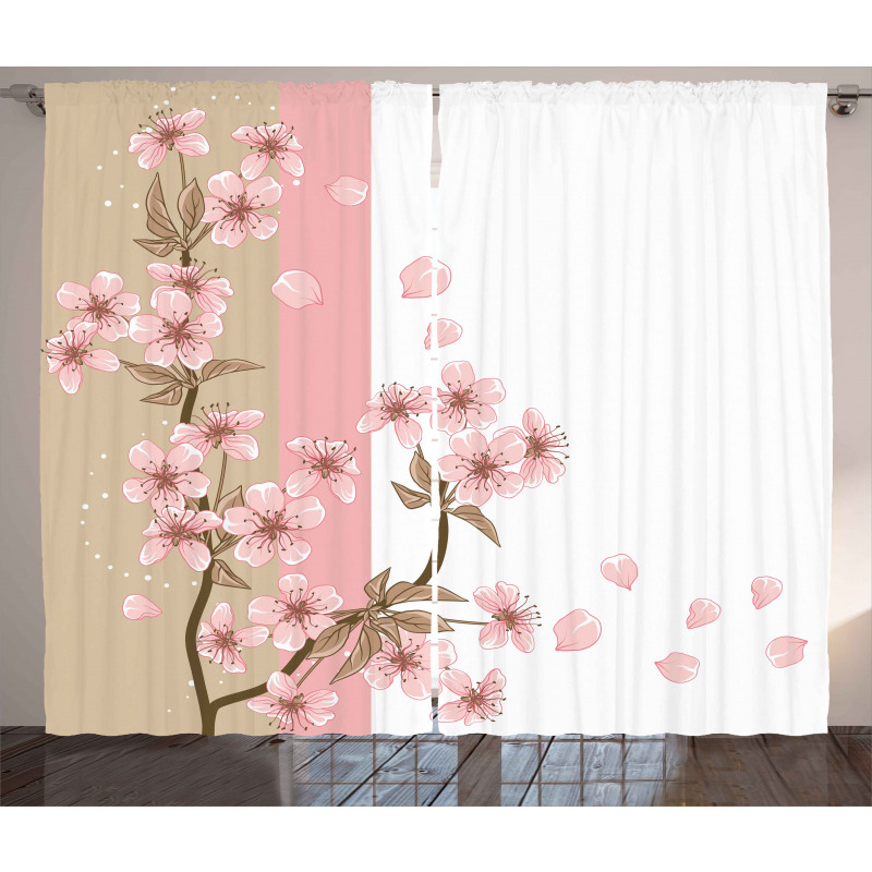 Romantic Sakura Blooms Curtain