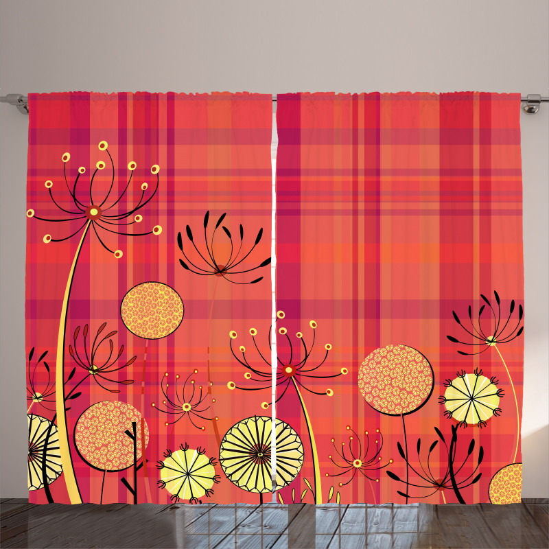 Umbellifer Flower Tartan Curtain