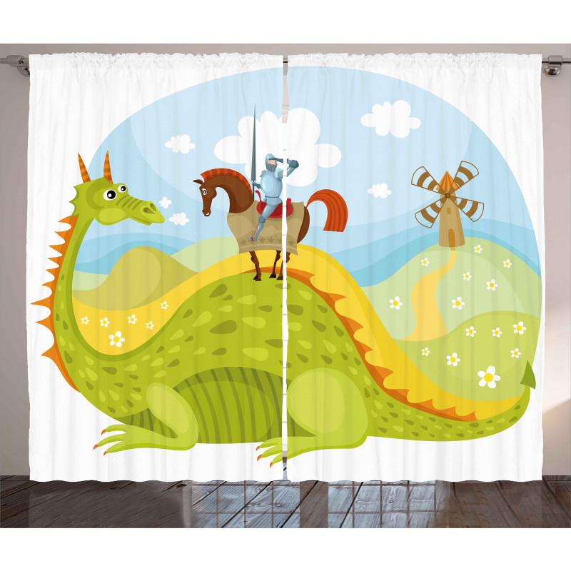 Knight and His Horse Curtain