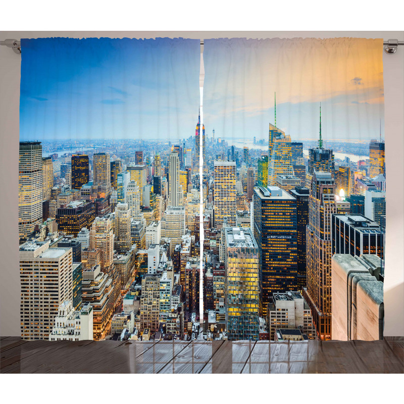 Aerial View New York City Curtain