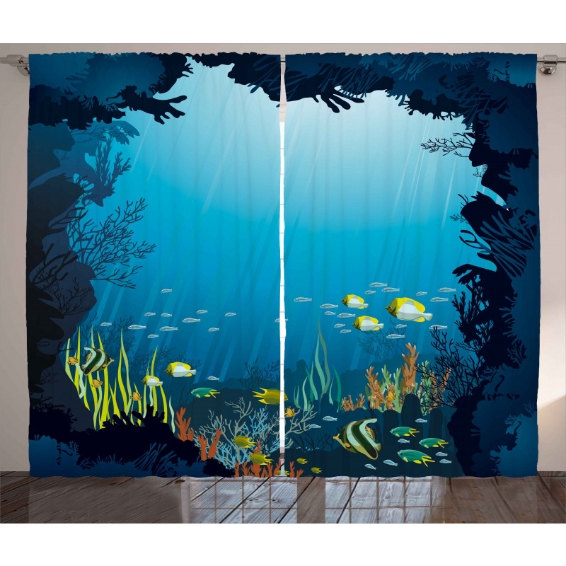 Tropical Fishes and Reefs Curtain