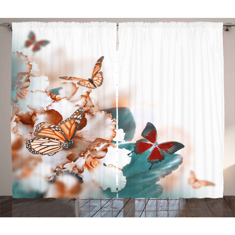 Colorful Butterflies Fly Curtain