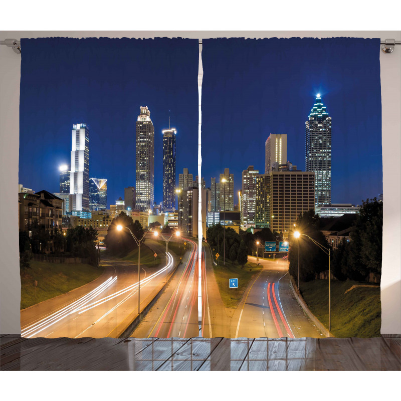 Atlanta Skyline Twilight Curtain