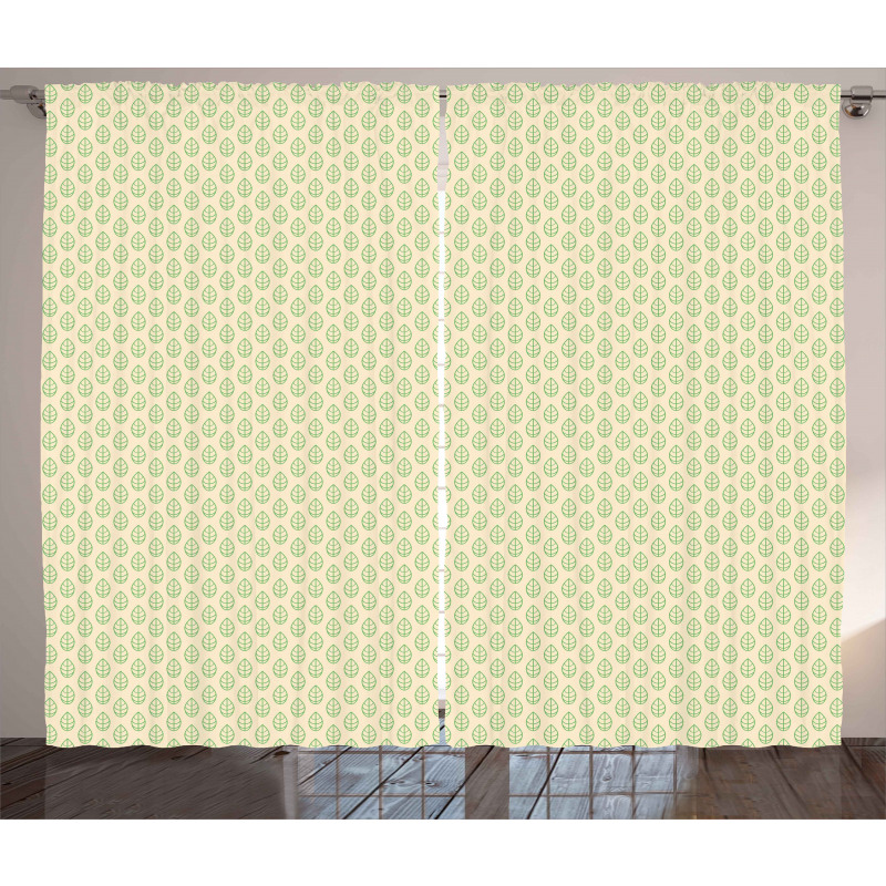 Geometric Spring Leaves Curtain