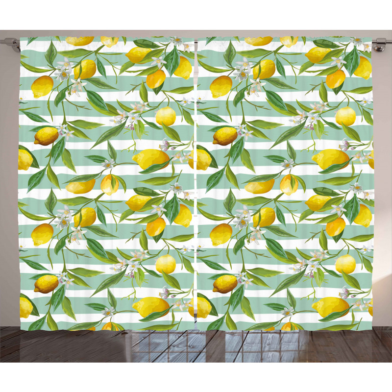 Blooming Lemon Tree Curtain