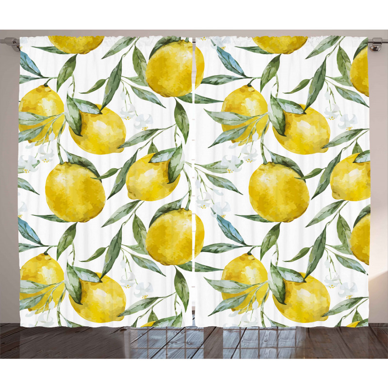 Vibrant Citrus Plants Curtain