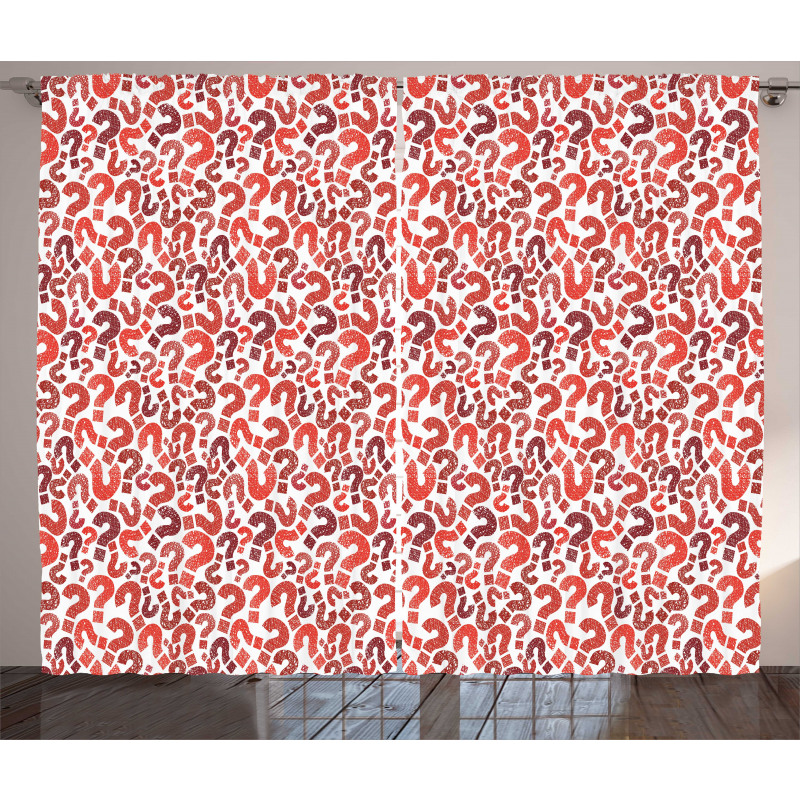 Question Marks Pattern Curtain