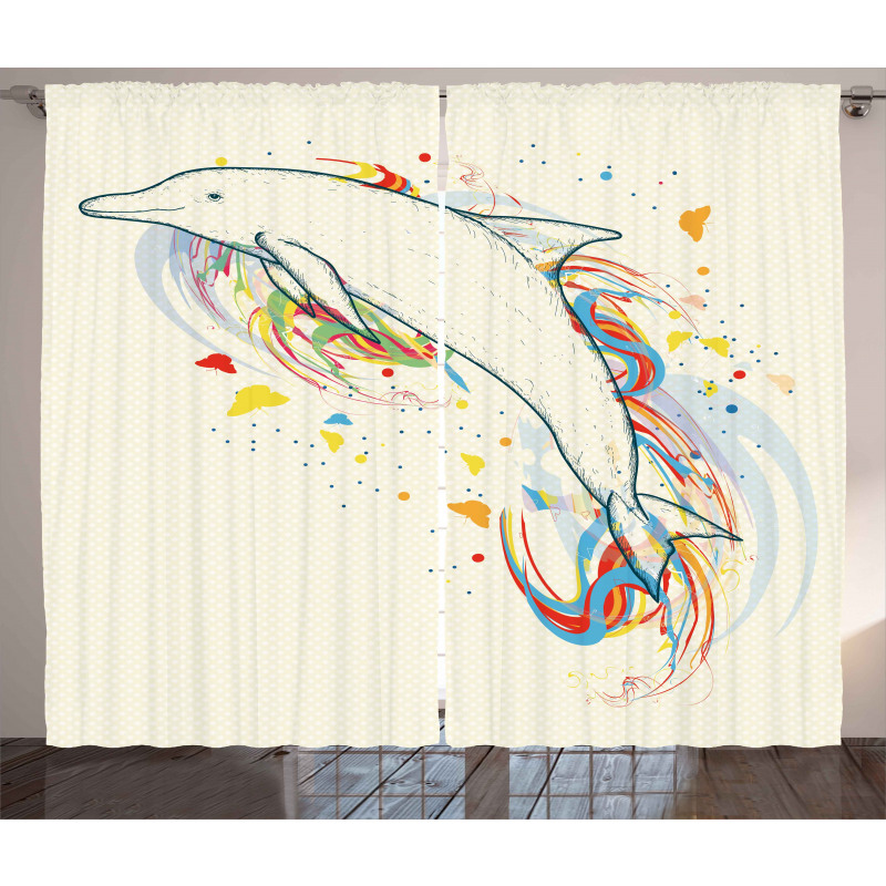 Fish Rainbow Color Curtain