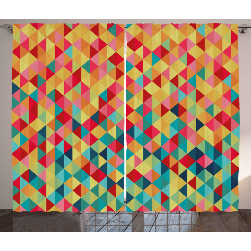 Triangles Fractal Aztec Curtain