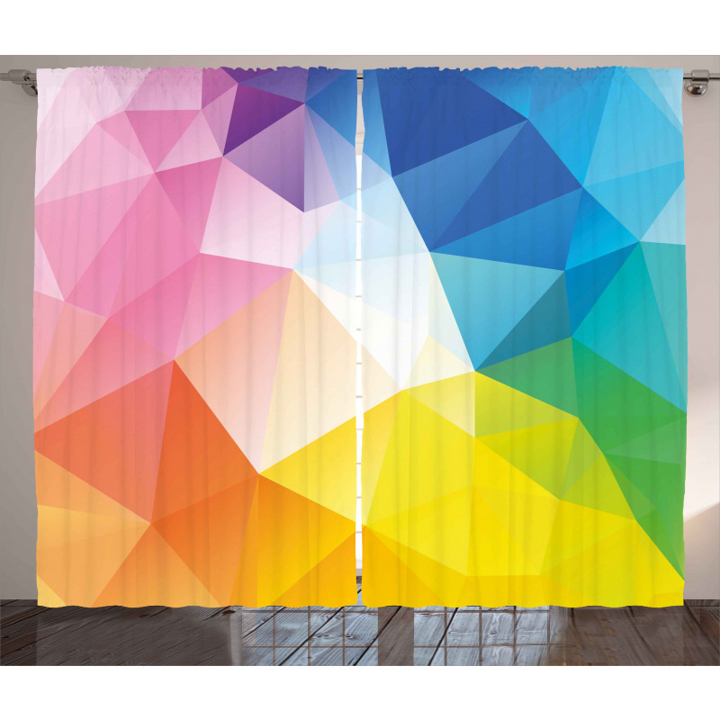 Fractal Colored Lines Curtain