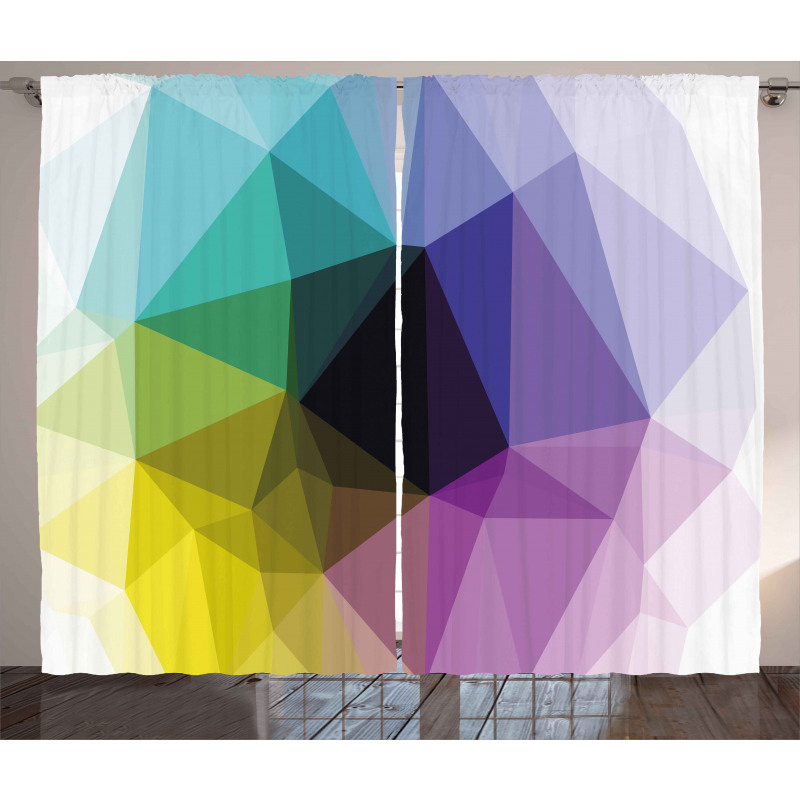 Triangles Color Shades Curtain