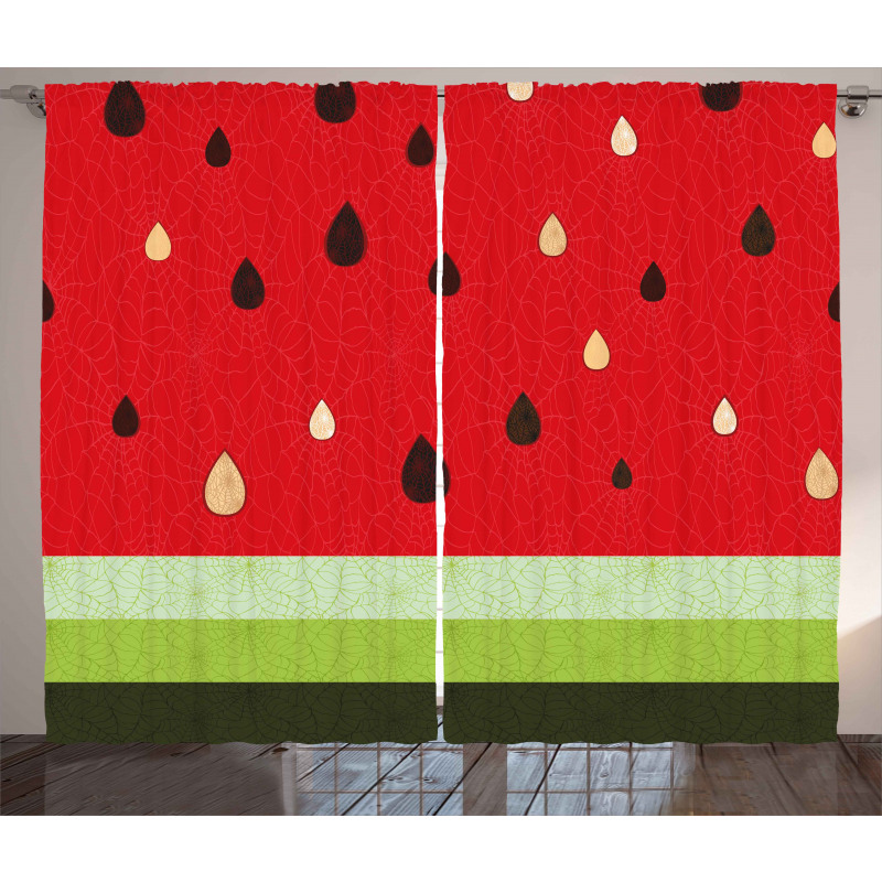 Watermelon Macro Fruit Curtain