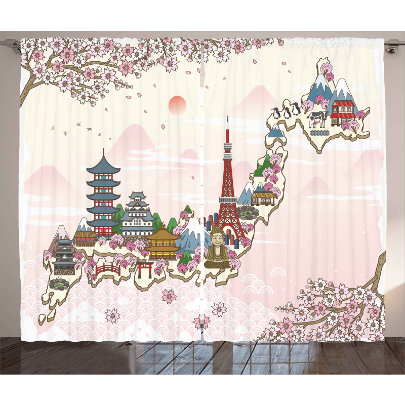 Travel Poster Sakura Curtain