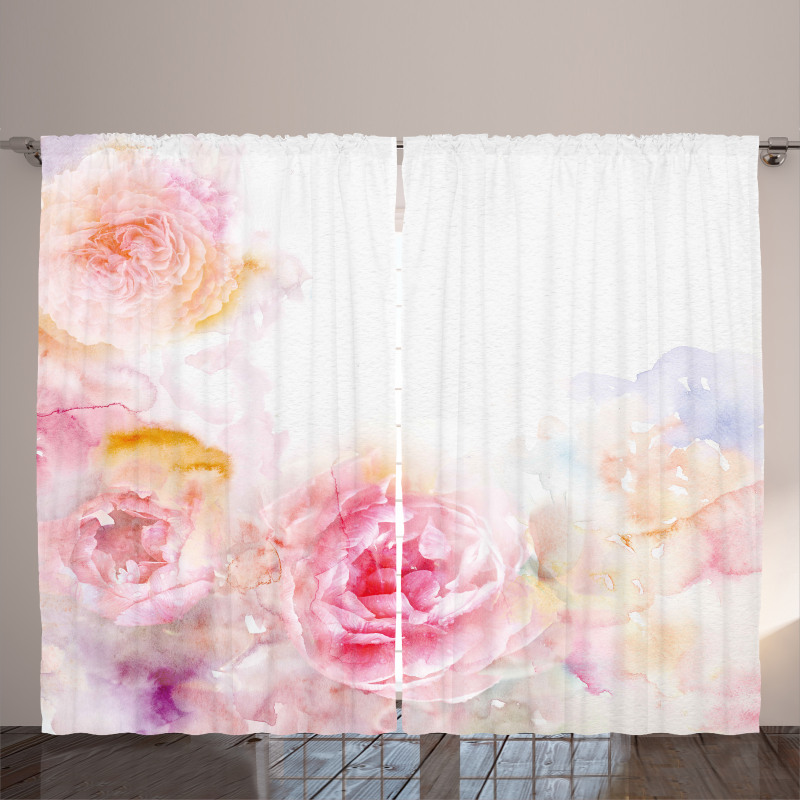 Pale Pink Roses Curtain