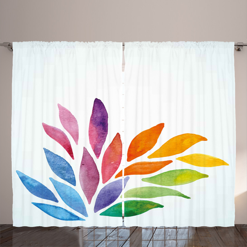 Rainbow Colored Flower Curtain
