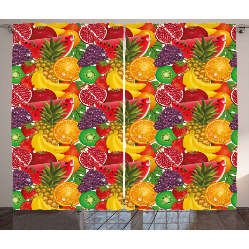 Tropical Fresh Fruits Curtain