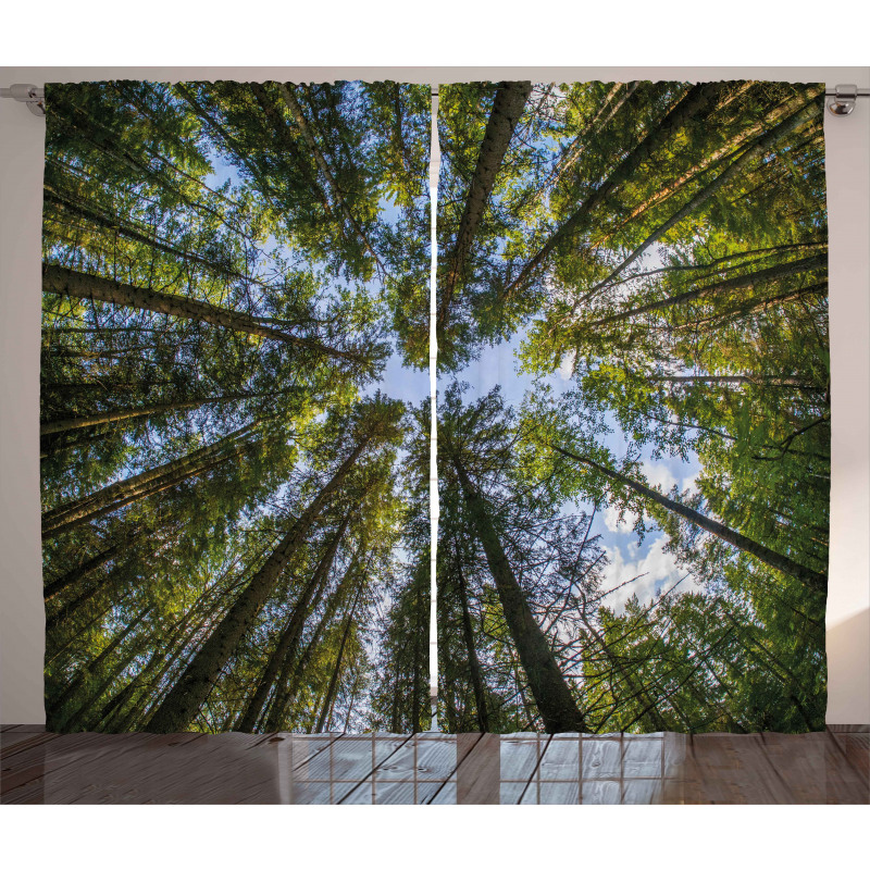 Jungle Moss Forest Trees Curtain