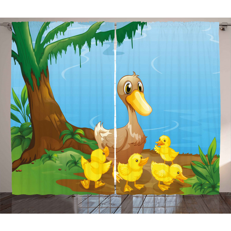Duck and Ducklings Curtain