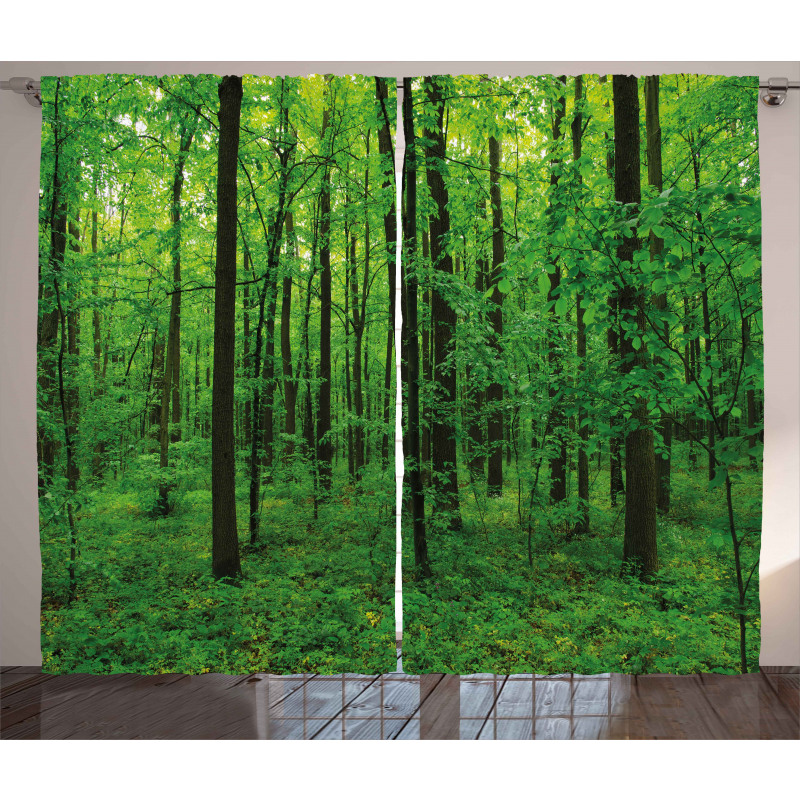 Spring Forest Bush Rural Curtain