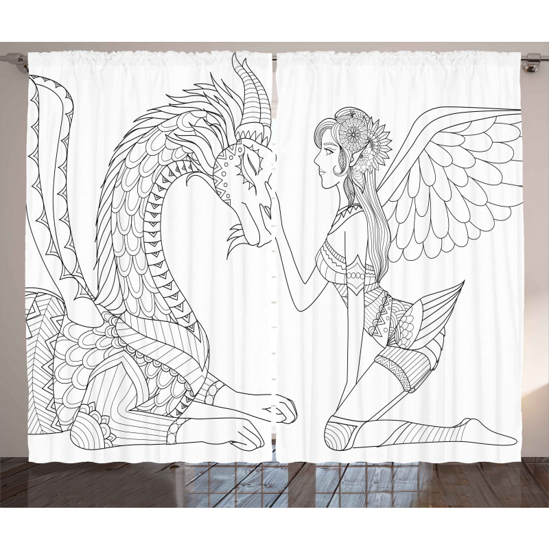 Fairy Woman and Dragon Curtain