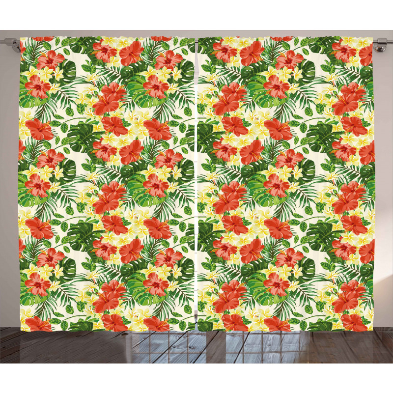 Exotic Flowers Pattern Curtain