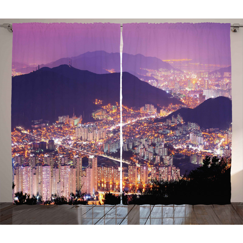Skyline of Busan Korea Curtain