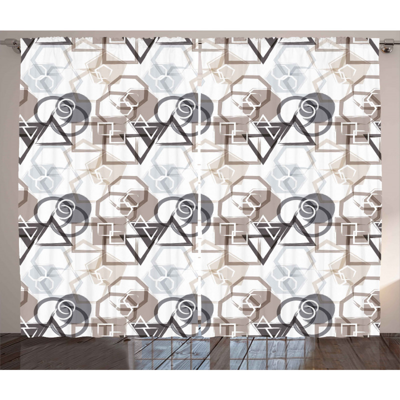 Triangles Squares Plygons Curtain