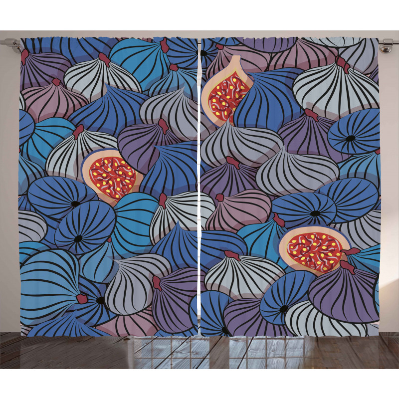 Fig Fruits Pattern Spring Curtain