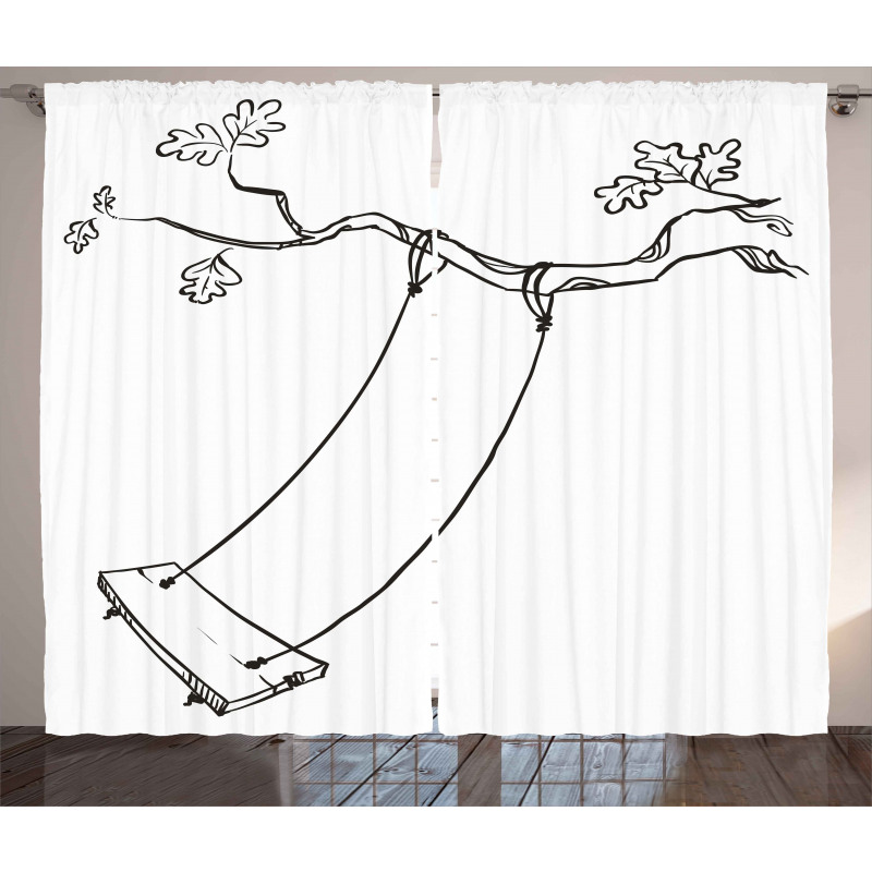 Sketchy Tree Swing Joy Curtain