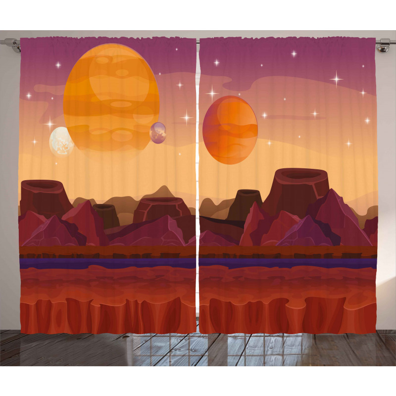 Planetary Graphic Curtain