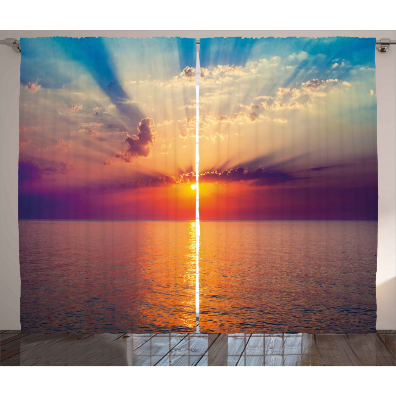 Dawn Sea Tranquil View Curtain