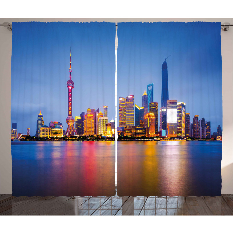 Shanghai City Skyline Curtain